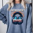 Introvert's Best Friend Noise-Canceling Headphones Comfort Colors Sweatshirt Blue Jean Introvert's Best Friend Noise-Canceling Headphones Comfort Colors Sweatshirt Blue Jean