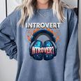 Introvert's Best Friend Noise-Canceling Headphones Comfort Colors Sweatshirt Blue Jean