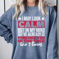 Introverts I May Look Calm But In My Head Comfort Colors Sweatshirt Blue Jean