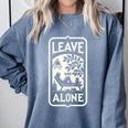 Introvert's Peaceful Solitude Graphic Leave Me Alone Quiet Comfort Colors Sweatshirt Blue Jean
