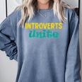 Introverts Unite I Introvert Comfort Colors Sweatshirt Blue Jean Introverts Unite I Introvert Comfort Colors Sweatshirt Blue Jean