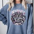 Introverts Unite Quirky Solitude Comfort Colors Sweatshirt Blue Jean Introverts Unite Quirky Solitude Comfort Colors Sweatshirt Blue Jean