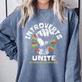Introverts Unite Separately Own Homes Emblem Comfort Colors Sweatshirt Blue Jean