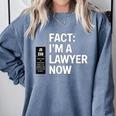 JD ESQ Law Graduate Fact I’m a Lawyer Now Graduation Comfort Colors Sweatshirt Blue Jean