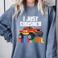 I Just Crushed Preschool Monster Truck Graduation Comfort Colors Sweatshirt Blue Jean