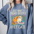I Just Want To Read Books And Pet Cats Introvert Comfort Colors Sweatshirt Blue Jean I Just Want To Read Books And Pet Cats Introvert Comfort Colors Sweatshirt Blue Jean