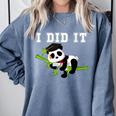 I Did It Kawaii Panda With Graduation Cap Diploma Comfort Colors Sweatshirt Blue Jean