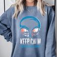 Keep Calm Earthlings Are Strange Alien Introvert Comfort Colors Sweatshirt Blue Jean