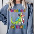 Kids 2nd Grade Graduate Dinosaur Trex 2nd Grade Graduation Comfort Colors Sweatshirt Blue Jean