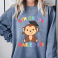 Kids 8th Grade Nailed It Monkey Graduation Comfort Colors Sweatshirt Blue Jean