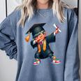 Kids Boys Grad Dabbing Graduation Class Of 2025 Comfort Colors Sweatshirt Blue Jean