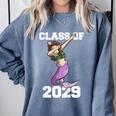 Kids Class Of 2029 Shirt Graduation Dabbing Mermaid Shirt Comfort Colors Sweatshirt Blue Jean
