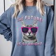 Kids Cool Future Is Bright Kids Graduation Or Birthday Comfort Colors Sweatshirt Blue Jean