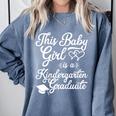 Kids Girls Kindergarten Graduation Outfit Comfort Colors Sweatshirt Blue Jean