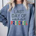 Kids Last Day Of Preschool Graduation Comfort Colors Sweatshirt Blue Jean