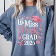 Kids Little Miss Pre-K Grad 2025 Preschool Girls Prek Graduation Comfort Colors Sweatshirt Blue Jean