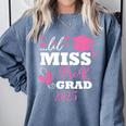 Kids Little Miss Pre-K Grad Preschool Prek Graduation 2025 Comfort Colors Sweatshirt Blue Jean