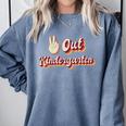 Kids Peace Out Kindergarten Graduation Kindergarten Graduate Comfort Colors Sweatshirt Blue Jean