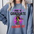 Kids Pre K Graduation Flossing Girl Nailed It Graduate Girls Comfort Colors Sweatshirt Blue Jean