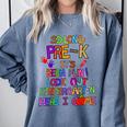 Kids So Long Kindergarten Here I Come Pre-K Graduation Graduate Comfort Colors Sweatshirt Blue Jean