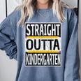 Kids Straight Outta Kindergarten Graduation Comfort Colors Sweatshirt Blue Jean