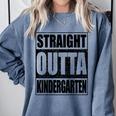 Kids Straight Outta Kindergarten Shirt Boy Girl Graduation Comfort Colors Sweatshirt Blue Jean