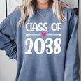 Kindergarten Class Of 2038 First Day School Graduation Girls Comfort Colors Sweatshirt Blue Jean