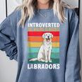 Labrador Retriever Introvert White Lab Comfort Colors Sweatshirt Blue Jean