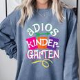 Last Day Of School Adios Kindergarten Graduation Kids Girls Comfort Colors Sweatshirt Blue Jean