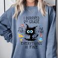 Last Day Of School Student Graduation I Survived 2nd Grade Comfort Colors Sweatshirt Blue Jean