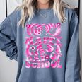 Last Day Of School Teacher Students School Graduation Groovy Comfort Colors Sweatshirt Blue Jean