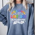 Last Day Of School Year 2025 Preschool Autograph Graduation Comfort Colors Sweatshirt Blue Jean