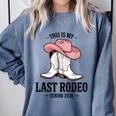 This Is My Last Rodeo Senior 2026 Cowgirl Graduation Comfort Colors Sweatshirt Blue Jean