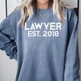 Law School Graduation Lawyer Est 2018 Him Her Comfort Colors Sweatshirt Blue Jean