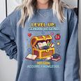 Level Up School Legend Video Game Pixel Art Graduation Comfort Colors Sweatshirt Blue Jean