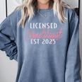 Licensed Cosmetologist Graduation 2025 Cosmetology School Comfort Colors Sweatshirt Blue Jean