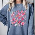 Lil Miss Third 3rd Grade Grad Graduation Last Day Girls Kid Comfort Colors Sweatshirt Blue Jean