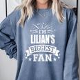 Lilian Personalized Name Sports Fan Birthday Graduation Comfort Colors Sweatshirt Blue Jean