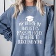 Linguistics Major Graduation Comfort Colors Sweatshirt Blue Jean