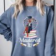 Mastered It Black Girl Masters Degree Graduation Black Queen Comfort Colors Sweatshirt Blue Jean