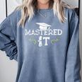 Mastered It Masters Graduation Cool Distressed Comfort Colors Sweatshirt Blue Jean