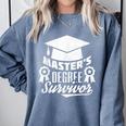 Master's Degree Survivor College Graduation Comfort Colors Sweatshirt Blue Jean