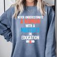 Masters In Education Degree Graduation Women MeD Comfort Colors Sweatshirt Blue Jean