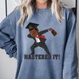 Masters Graduation Mastered It Dabbing Man Tee Comfort Colors Sweatshirt Blue Jean