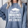 Master's Graduation Shirt For Women With Masters Degree Comfort Colors Sweatshirt Blue Jean