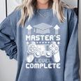 Master's Level Complete College Graduation Comfort Colors Sweatshirt Blue Jean