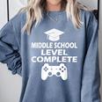 Middle School Level Complete Gamer Graduation Day 2024 Comfort Colors Sweatshirt Blue Jean