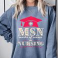 Msn Master Of Science In Nursing College Graduation Premium Tri-Blend Comfort Colors Sweatshirt Blue Jean