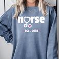 New Nurse Est 2018 Nursing School Graduation Comfort Colors Sweatshirt Blue Jean