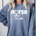 New Nurse Est 2019 Nursing School Graduation Comfort Colors Sweatshirt Blue Jean